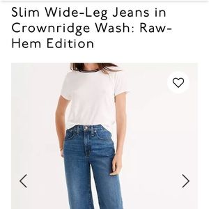 Slim Wide-Leg Jeans in Crownridge Wash: Raw-Hem